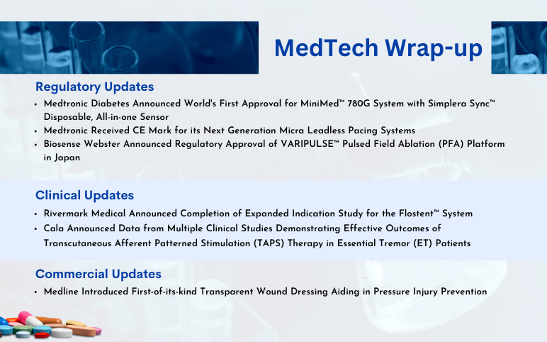 MedTech News for Medtronic, Cala, Medline, Rivermark Medical