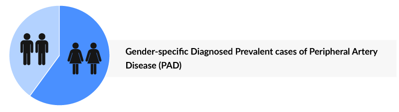 Gender specific Diagnosed Prevalent cases of Peripheral Arterial Disease (PAD)/ Pulmonary Vascular Disease (PVD)